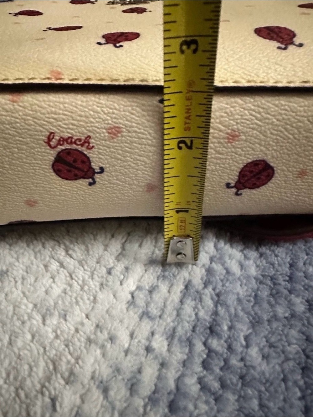 Coach Mini Camera Bag in Chalk Ladybug Print Leather - Picture 5 of 6